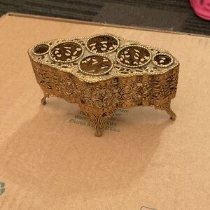 Vintage Gold Filigree Lipstick Holder